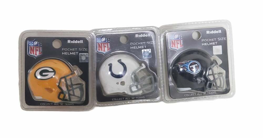 NFL Riddell Pocket Pro Helmets - GB Packers Indianapolis Colts Tennessee Titans